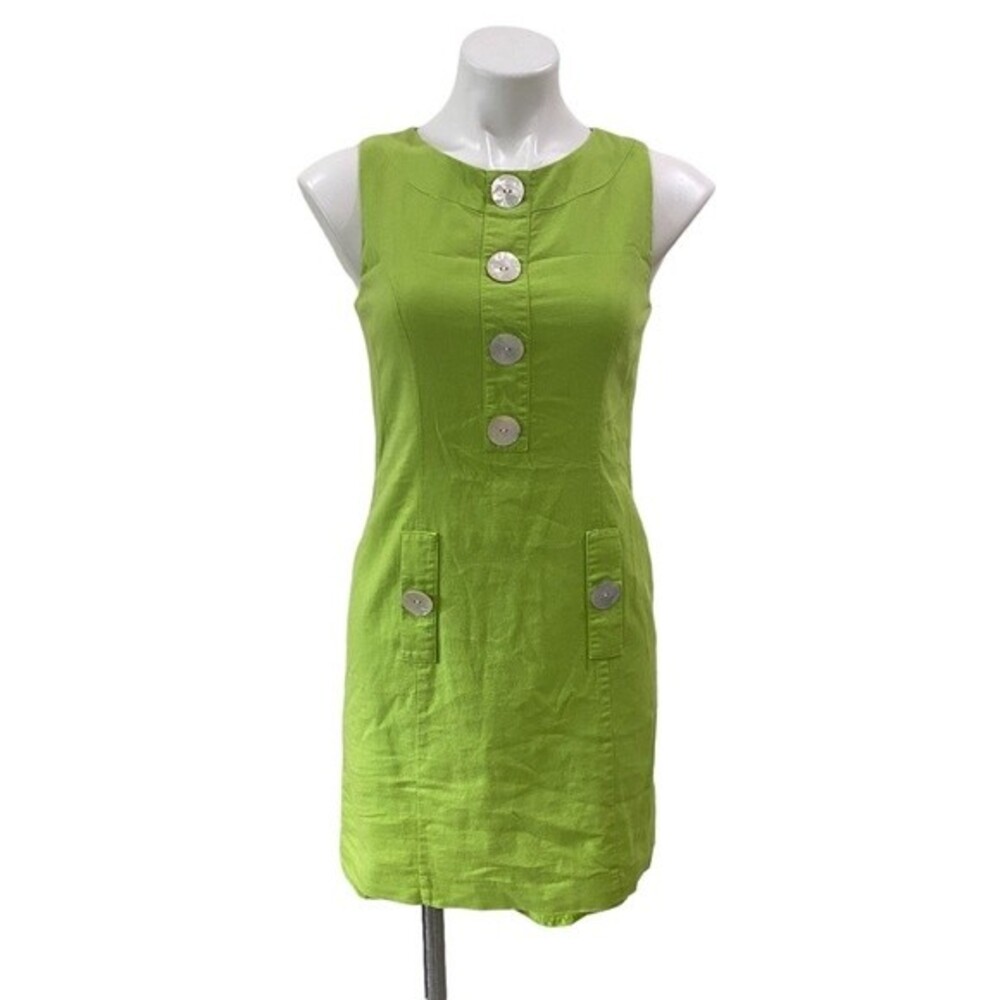 JESSICA HOWARD 2000s short green retro pinup boho dress sz PETITE 6P